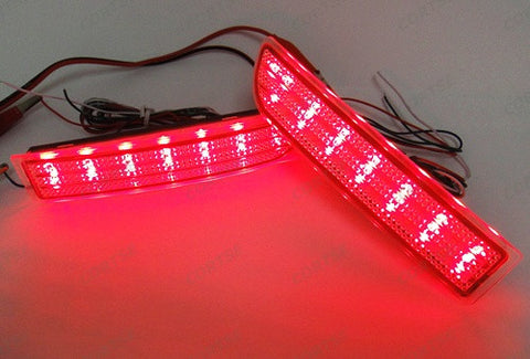 2x LED Bumper Reflector Red lens Tail Brake Light Red Backup lamp White Alphard Estima