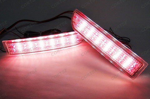 2x LED Bumper Reflector Red lens Tail Brake Light Red Backup lamp White Alphard Estima