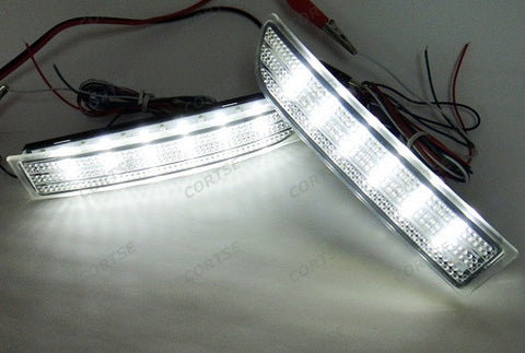 2x LED Bumper Reflector Red lens Tail Brake Light Red Backup lamp White Alphard Estima