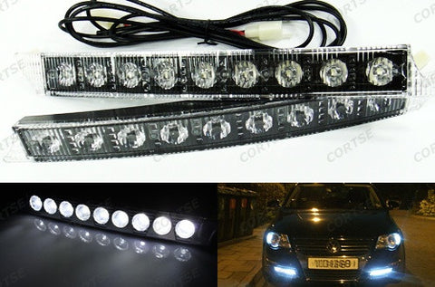 Universal Audi style 9 LED Daytime Running Light Daylight / DRL Fog Lamp
