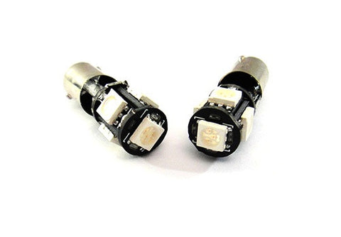 2 pieces of 5 High Power SMD LED No Error 233 BA9s T4W light bulb Blue