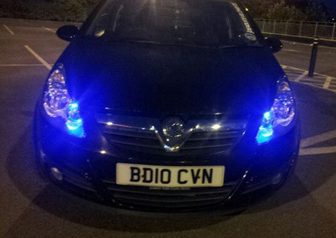 2 pieces of 5 High Power SMD LED No Error 233 BA9s T4W light bulb Blue