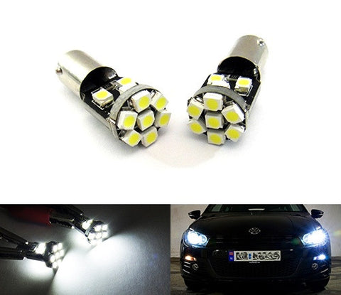 2 pieces of 13 SMD LED 360° BA9s 233 T4W Light bulb white
