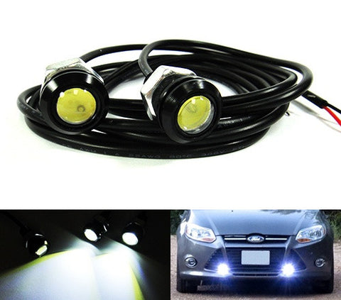 2 pieces of Universal 3W high power LED Bolt-On Screw Eagle Eye kit Backup Light DRL / Fog Lamp
