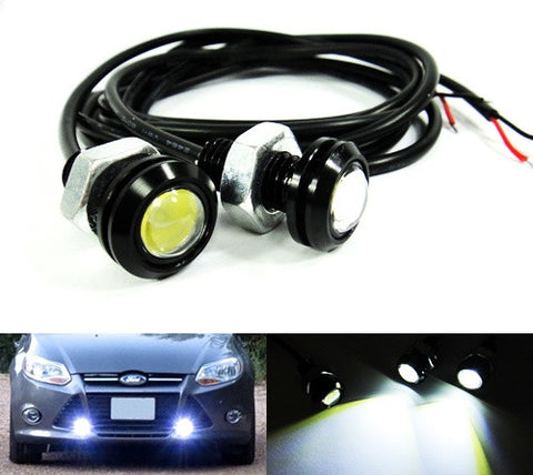 2 pieces of Universal 3W high power LED Bolt-On Screw Eagle Eye kit Backup Light DRL / Fog Lamp