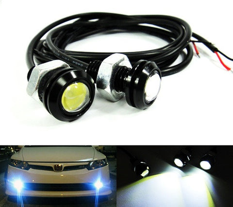 2 pieces of Universal 3W high power LED Bolt-On Screw Eagle Eye kit Backup Light DRL / Fog Lamp