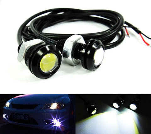 2 pieces of Universal 3W high power LED Bolt-On Screw Eagle Eye kit Backup Light DRL / Fog Lamp