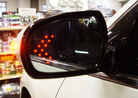 2 pieces of 27 SMD LED Side Mirror Sequential Turn Signal Arrow Panel Light Red