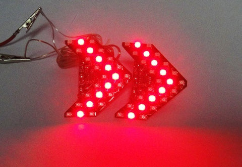 2 pieces of 27 SMD LED Side Mirror Sequential Turn Signal Arrow Panel Light Red