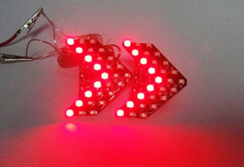 2 pieces of 27 SMD LED Side Mirror Sequential Turn Signal Arrow Panel Light Red