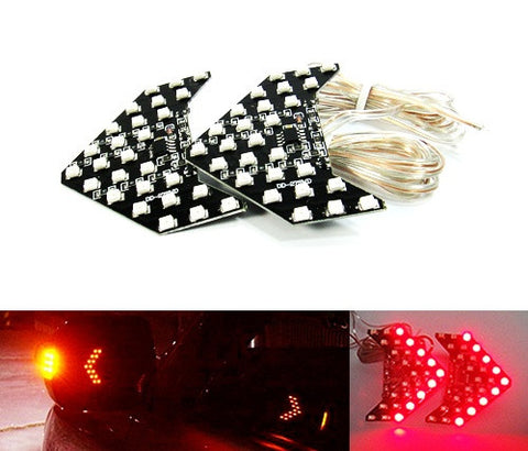 2 pieces of 27 SMD LED Side Mirror Sequential Turn Signal Arrow Panel Light Red