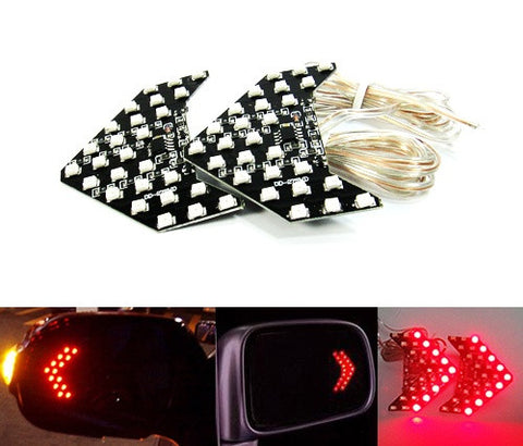 2 pieces of 27 SMD LED Side Mirror Sequential Turn Signal Arrow Panel Light Red