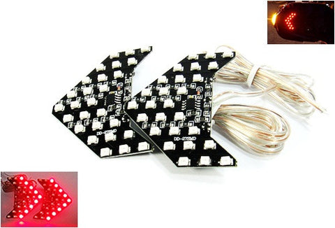 2 pieces of 27 SMD LED Side Mirror Sequential Turn Signal Arrow Panel Light Red