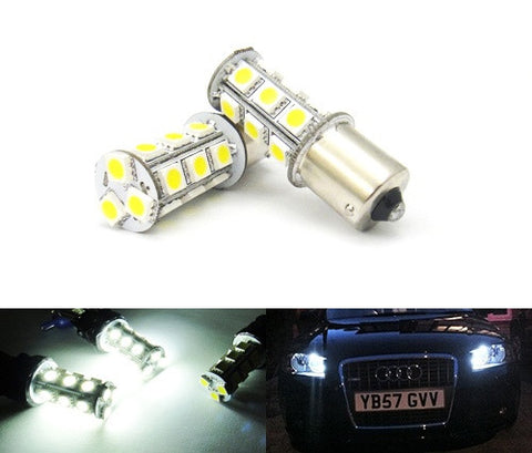 2 pieces of 18 High Power SMD LED PY21W 581 BAU15s Light bulb white