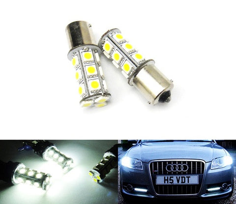 2 pieces of 18 High Power SMD LED PY21W 581 BAU15s Light bulb white