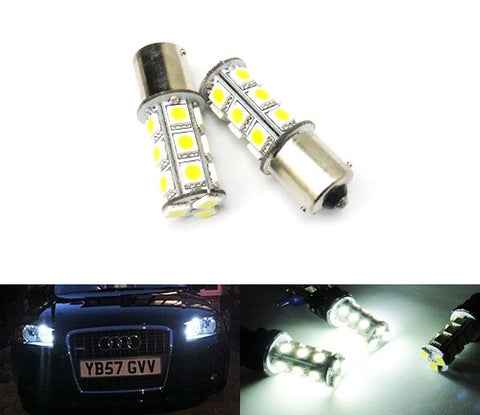 2 pieces of 18 High Power SMD LED PY21W 581 BAU15s Light bulb white