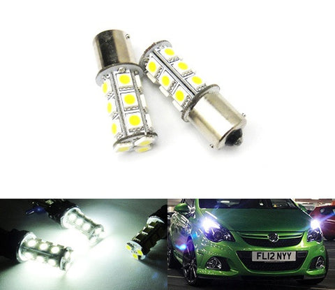 2 pieces of 18 High Power SMD LED PY21W 581 BAU15s Light bulb white
