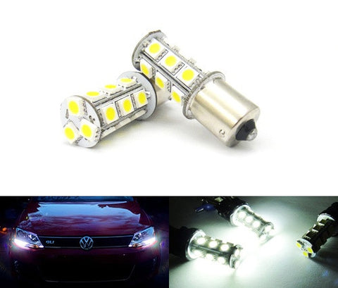 2 pieces of 18 High Power SMD LED PY21W 581 BAU15s Light bulb white