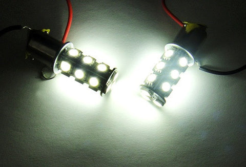 2 pieces of 18 High Power SMD LED PY21W 581 BAU15s Light bulb white