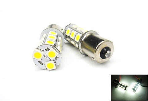 2 pieces of 18 High Power SMD LED PY21W 581 BAU15s Light bulb white