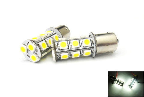 2 pieces of 18 High Power SMD LED PY21W 581 BAU15s Light bulb white