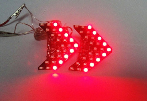 2 pieces of 27 SMD LED Side Mirror Sequential Turn Signal Arrow Panel Light Red