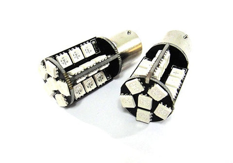 2 pieces of 30 High Power SMD LED PY21W 581 BAU15s Light bulb amber