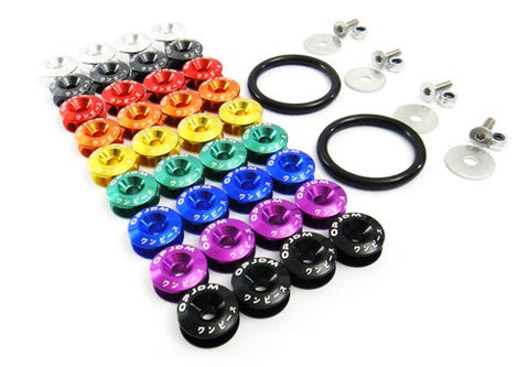 Quick Release Bumper Fender Trunk / Hatch Lid Fastener kit red