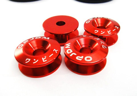 Quick Release Bumper Fender Trunk / Hatch Lid Fastener kit red