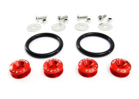 Quick Release Bumper Fender Trunk / Hatch Lid Fastener kit red