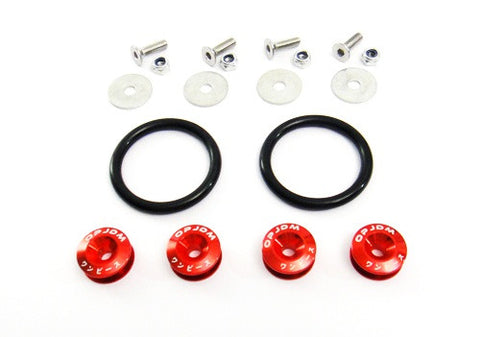 Quick Release Bumper Fender Trunk / Hatch Lid Fastener kit red