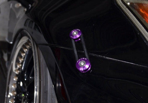 Quick Release Bumper Fender Trunk / Hatch Lid Fastener kit purple