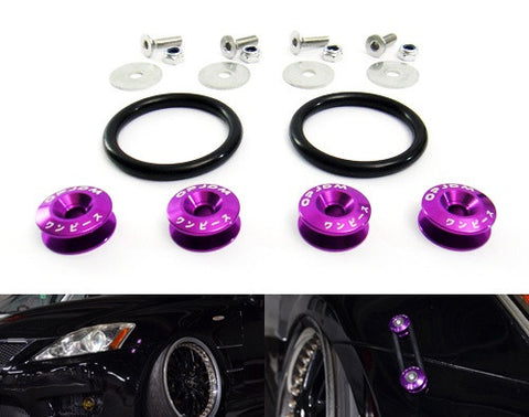 Quick Release Bumper Fender Trunk / Hatch Lid Fastener kit purple