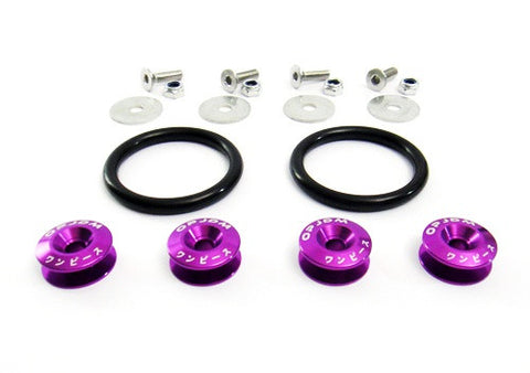 Quick Release Bumper Fender Trunk / Hatch Lid Fastener kit purple