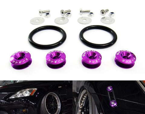 Quick Release Bumper Fender Trunk / Hatch Lid Fastener kit purple