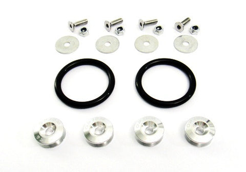 Quick Release Bumper Fender Trunk / Hatch Lid Fastener kit silver