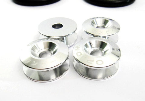 Quick Release Bumper Fender Trunk / Hatch Lid Fastener kit silver