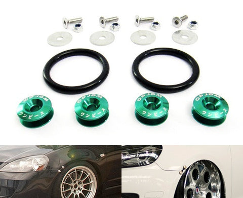 Quick Release Bumper Fender Trunk / Hatch Lid Fastener kit green
