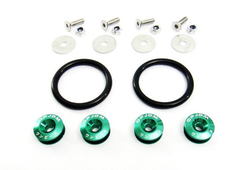 Quick Release Bumper Fender Trunk / Hatch Lid Fastener kit green