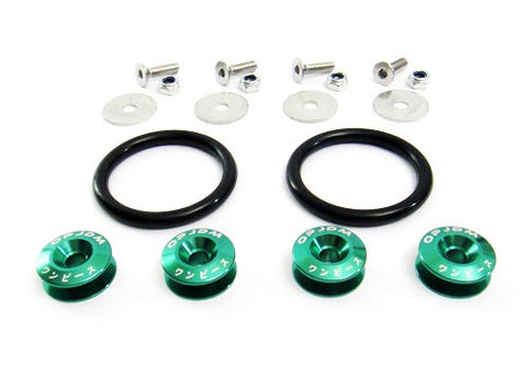 Quick Release Bumper Fender Trunk / Hatch Lid Fastener kit green