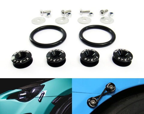Quick Release Bumper Fender Trunk / Hatch Lid Fastener kit black