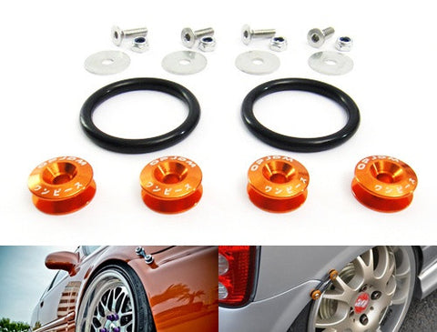 Quick Release Bumper Fender Trunk / Hatch Lid Fastener kit orange