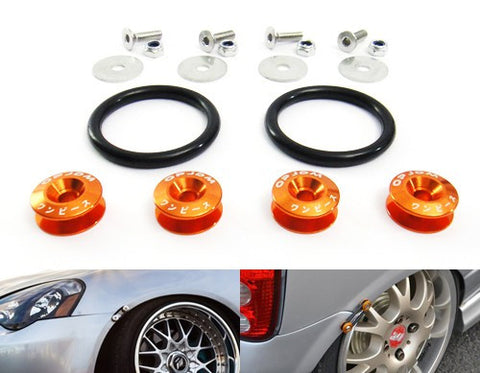 Quick Release Bumper Fender Trunk / Hatch Lid Fastener kit orange