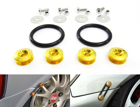 Quick Release Bumper Fender Trunk / Hatch Lid Fastener kit gold
