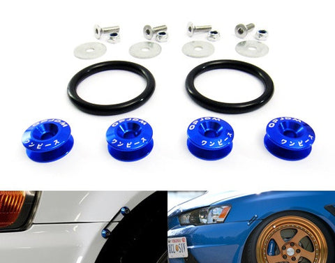 Quick Release Bumper Fender Trunk / Hatch Lid Fastener kit blue