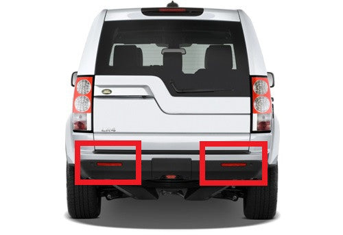 2x LED Bumper Reflector Red lens Tail Brake Light Red Discovery 3 4 LR3 LR4 Range Rover Sport
