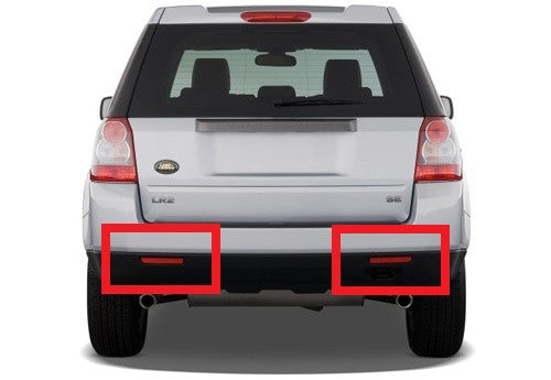 2x LED Bumper Reflector Black Smoked lens Tail Brake Light Red Land Rover L322 Range Rover LR2
