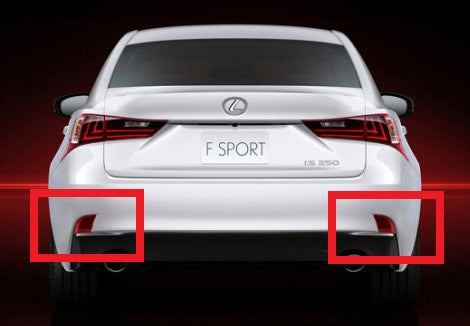 2x LED Bumper Reflector Red lens Tail Brake Light lamp Red XE30 2013+ Lexus IS 250 350