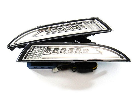LED Daytime Running Light Sidelight White Amber Turn Signal Indicator Kit Clear 08-14 VW Scirocco