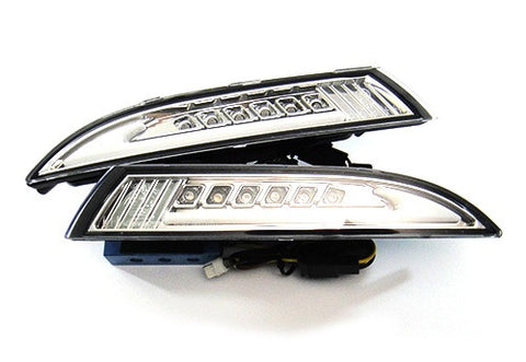 LED Daytime Running Light Sidelight White Amber Turn Signal Indicator Kit Clear 08-14 VW Scirocco